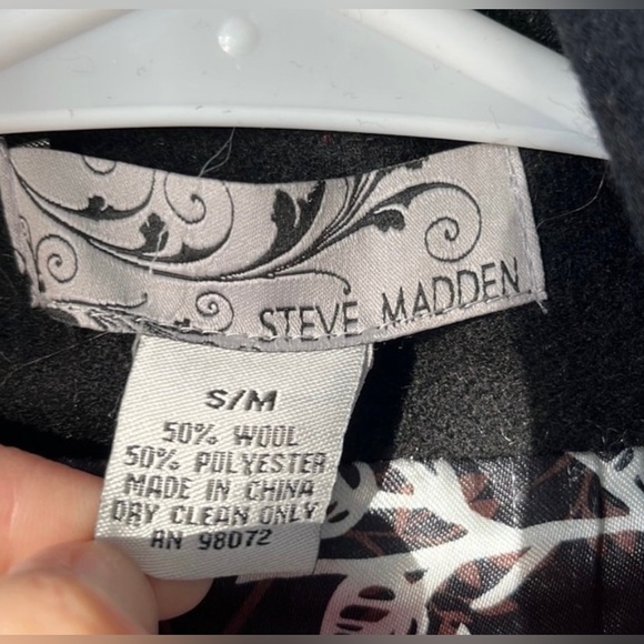Steve Madden Wool Cape Black Size S/M - Picture 5 of 6